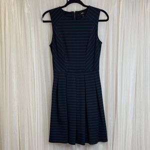 Mossimo Supply Co. Navy and Black Striped Midi Dress